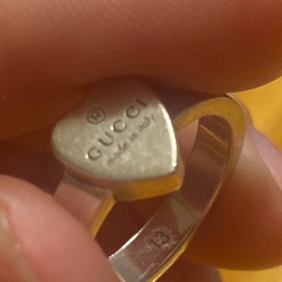 Sterling Silver Gucci Heart Ring - Picture 3 of 4
